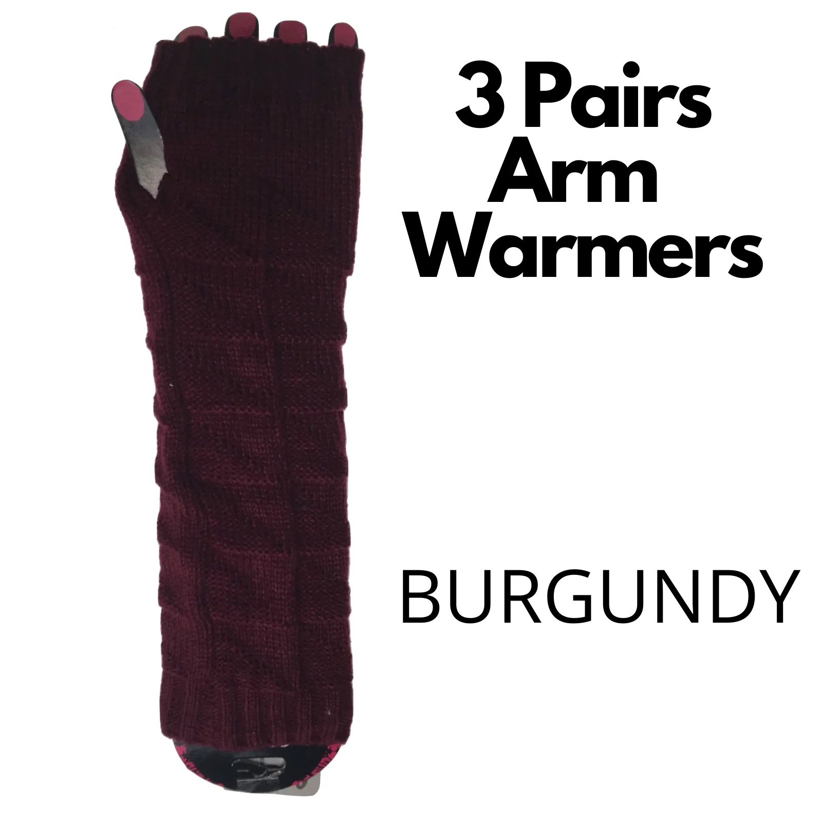 3x Set Arm Warmers Knitted Long Fingerless Gloves Winter Mitten Womens Cover New