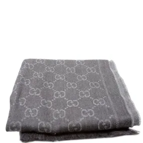 508313 GG Wool Scarf Grey