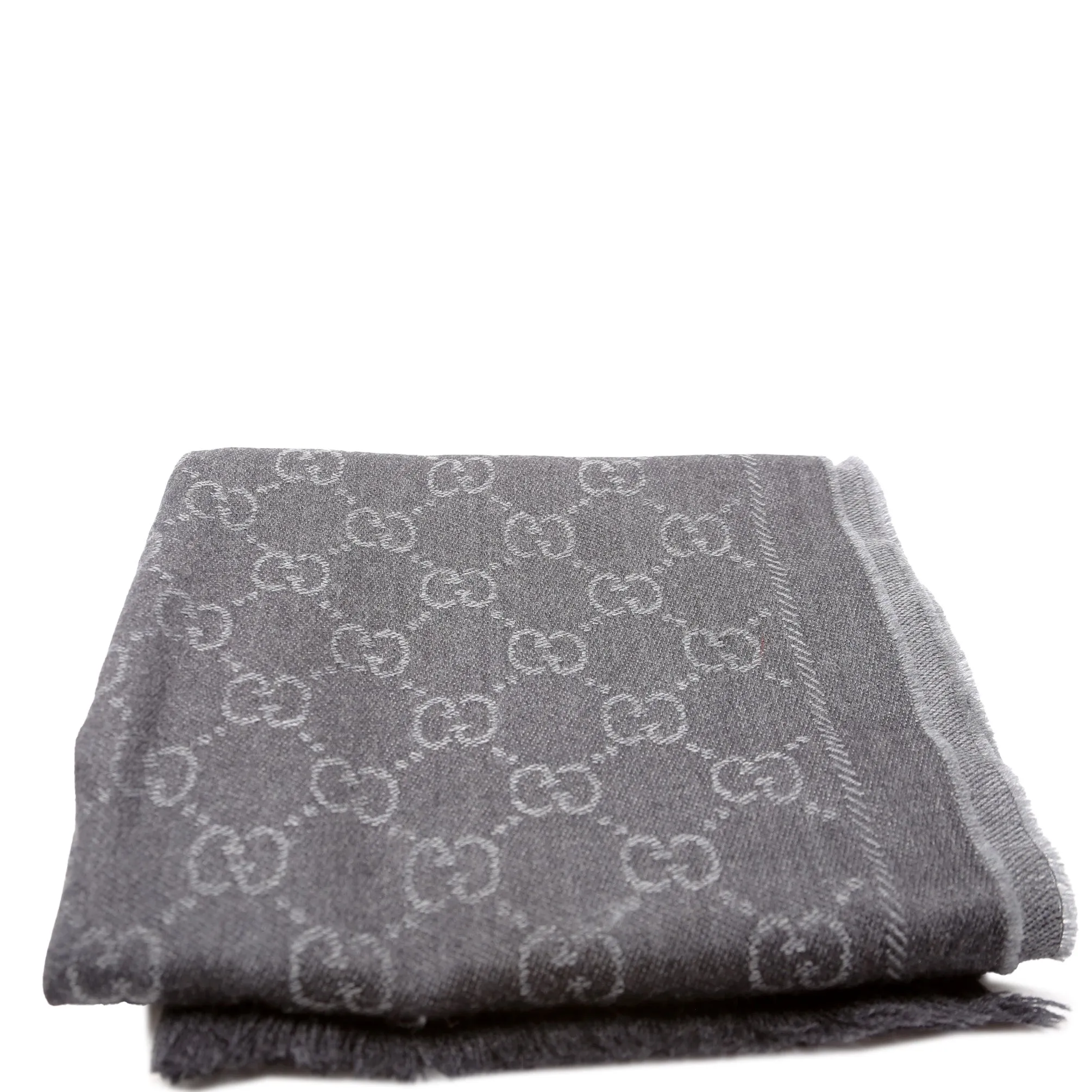 508313 GG Wool Scarf Grey