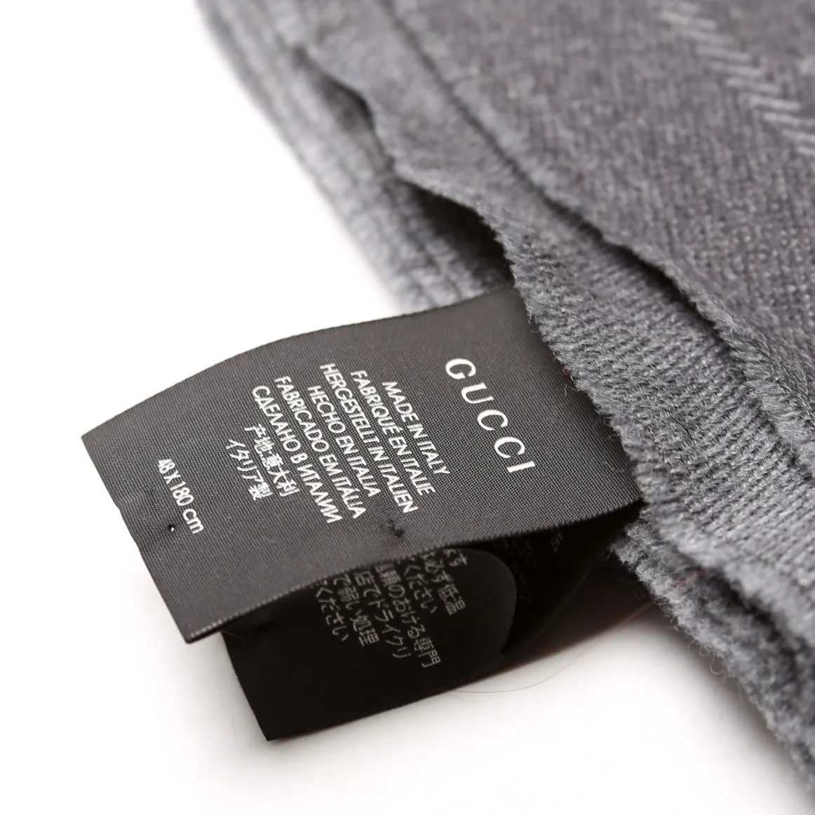 508313 GG Wool Scarf Grey