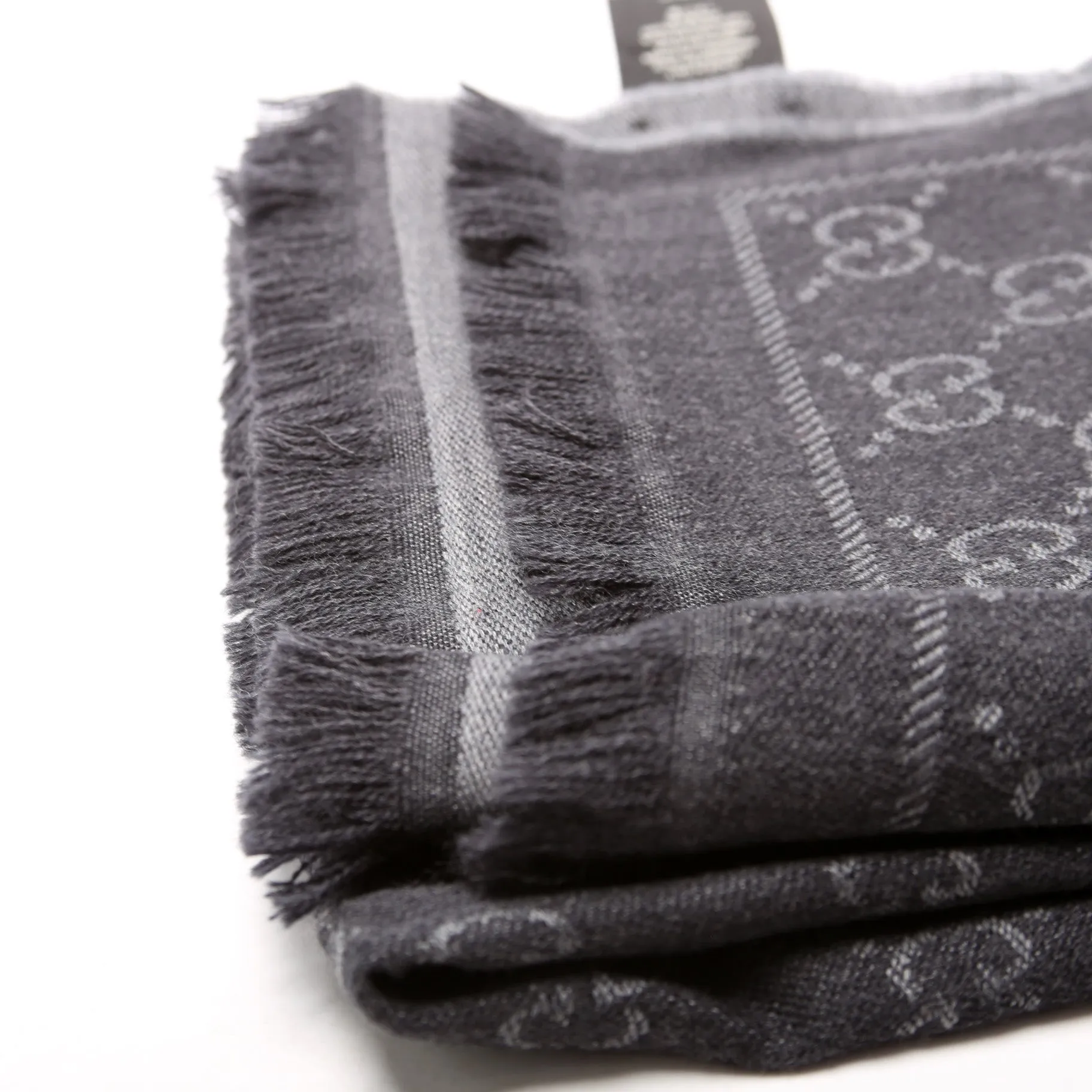 508313 GG Wool Scarf Grey