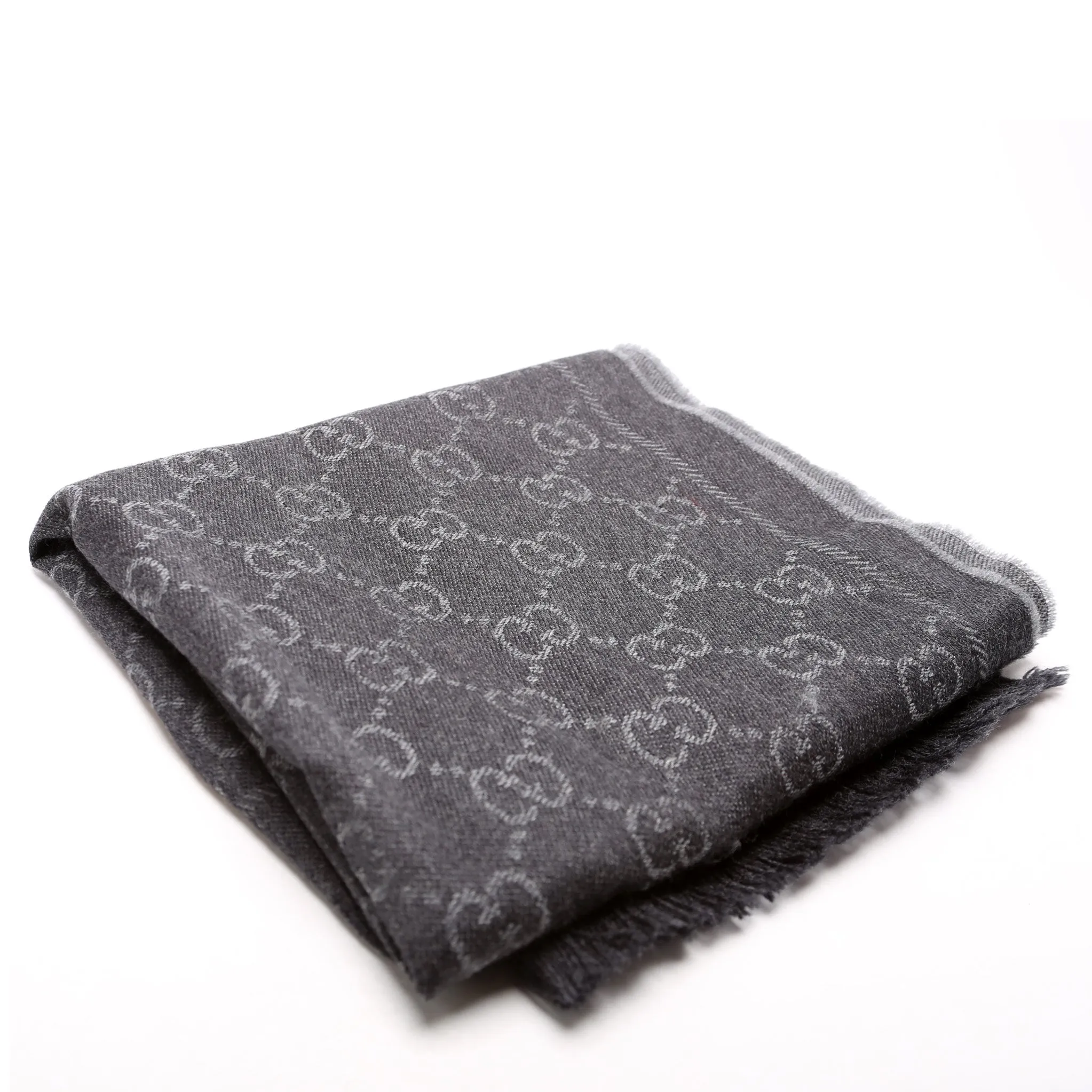 508313 GG Wool Scarf Grey