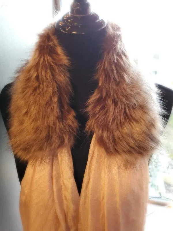 Beige Faux Fur Collar Scarf