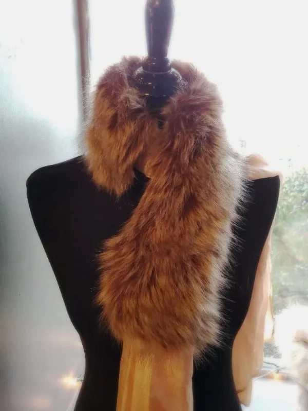 Beige Faux Fur Collar Scarf