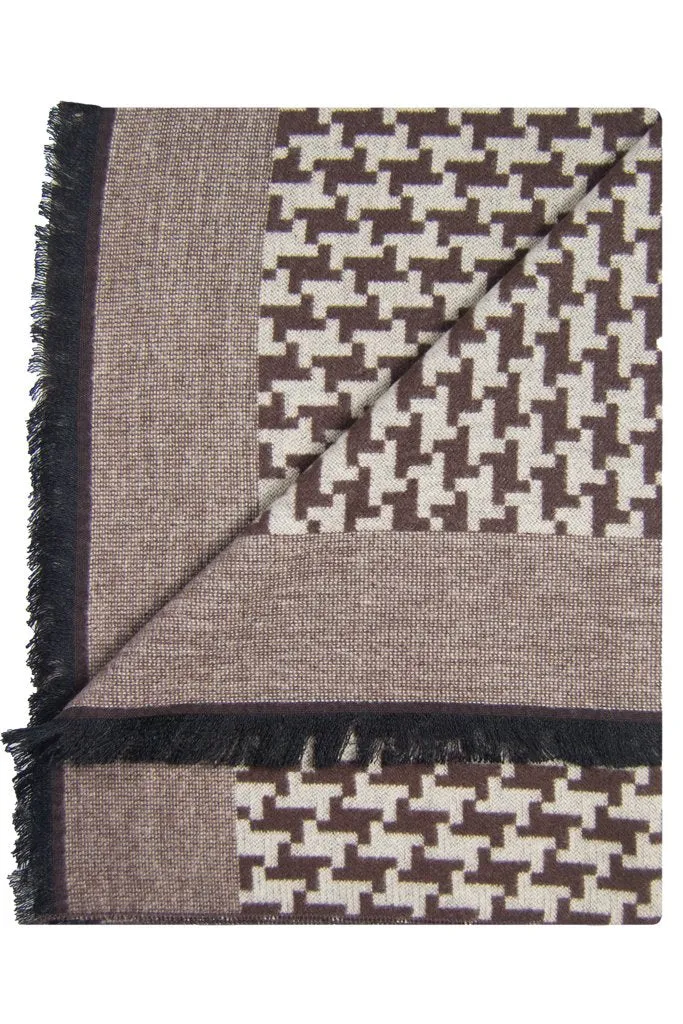 Brown & Khaki Houndstooth