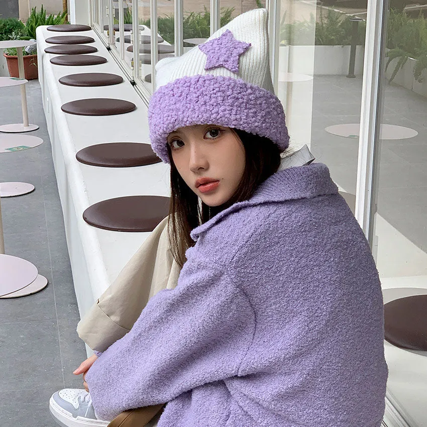 Cat Ears Star Knitted Hat