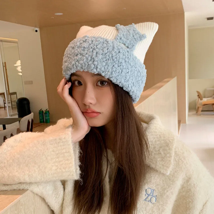 Cat Ears Star Knitted Hat