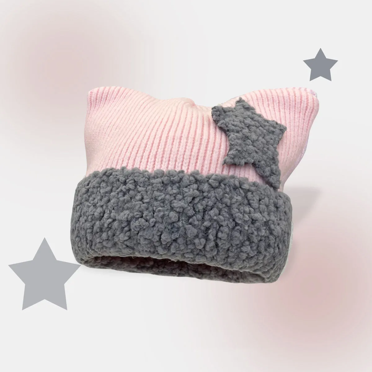 Cat Ears Star Knitted Hat