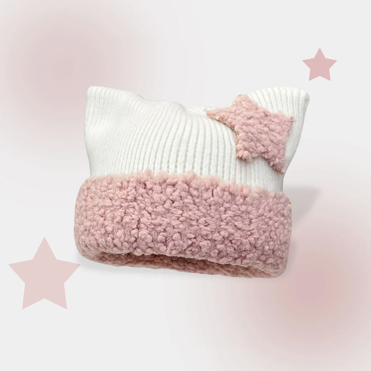 Cat Ears Star Knitted Hat