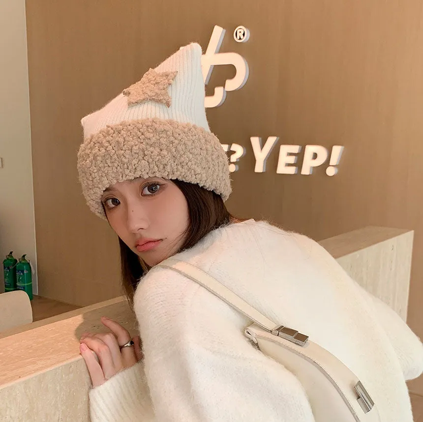 Cat Ears Star Knitted Hat