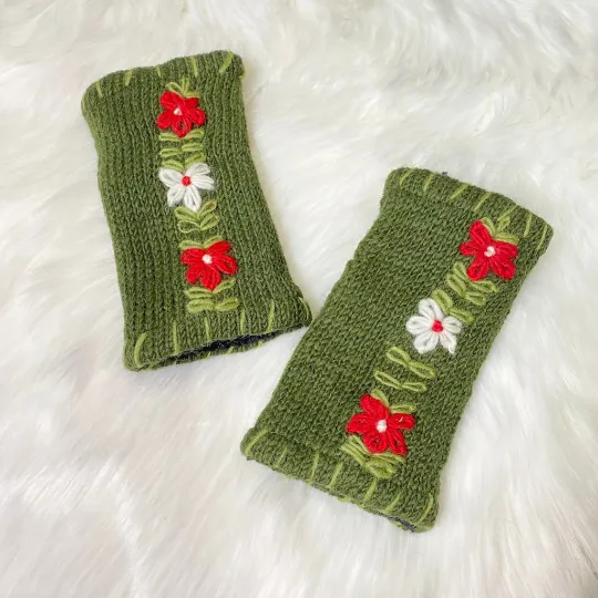 Crochet Handwarmers with Fleece Lining from Nepal