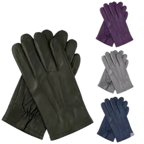 Dents Mens Genuine Full Grain Leather Gloves 3 Point Stitch Fleece Lined Warm Winter