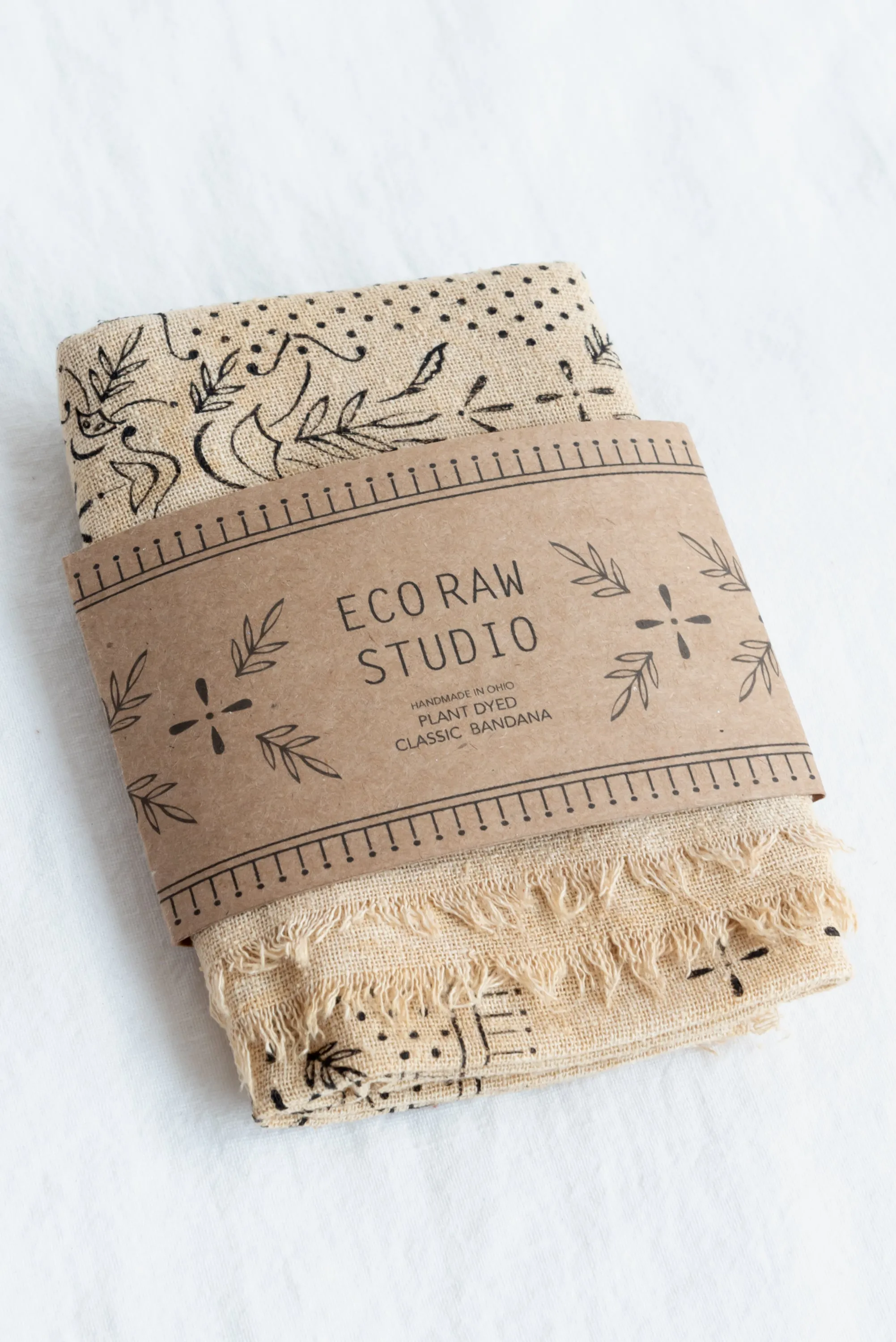 Eco Raw Plant Dyed Bandana