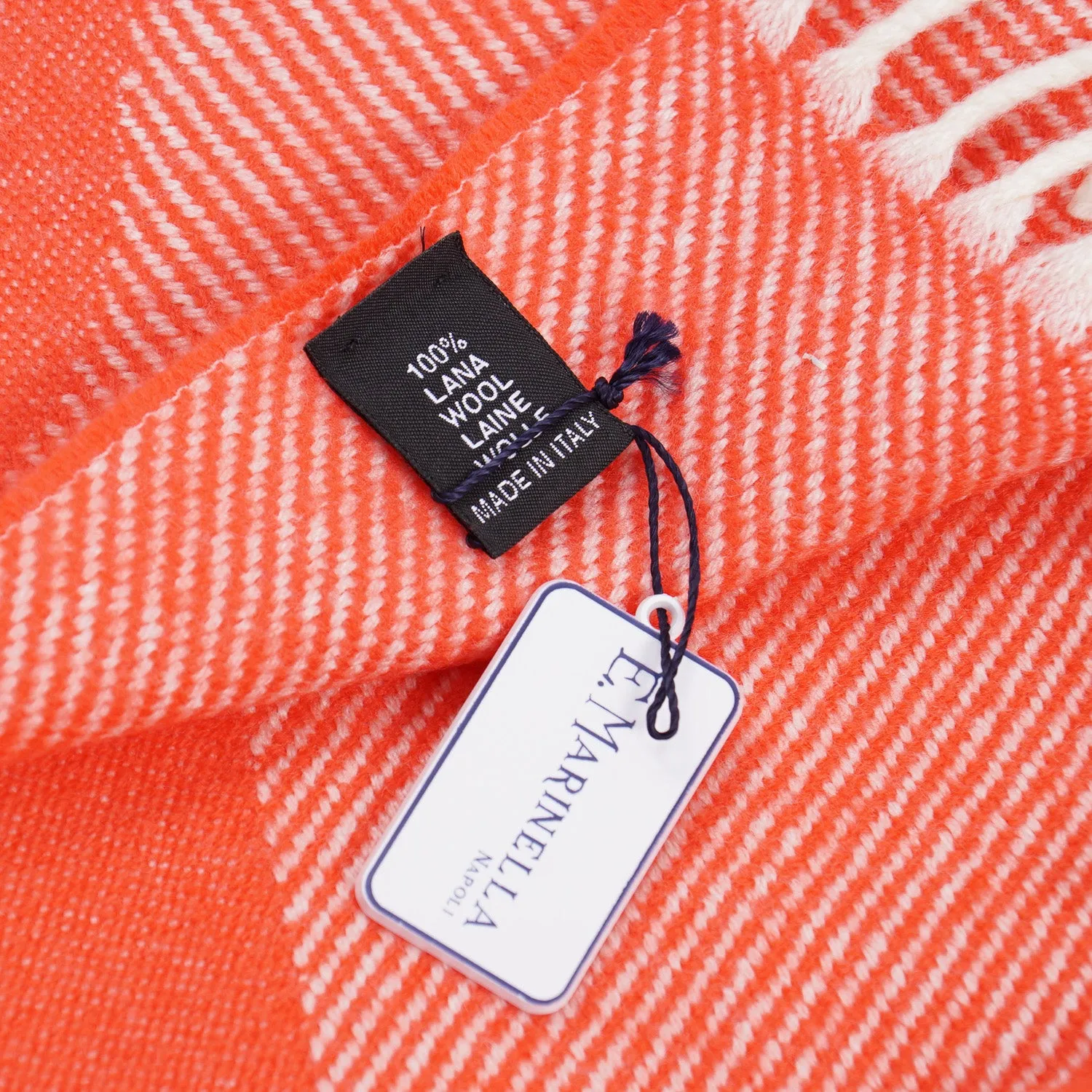 E.Marinella Wool Scarf with Logo Motif