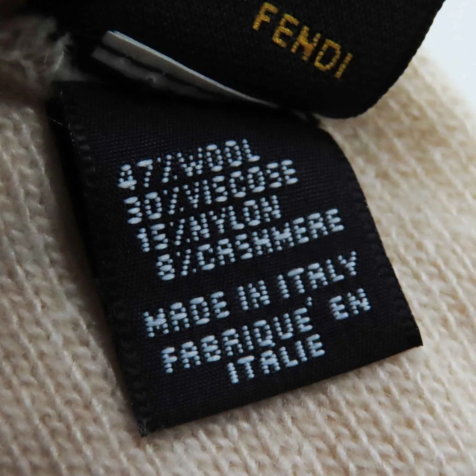 FENDI Scarf wool Ivory beige