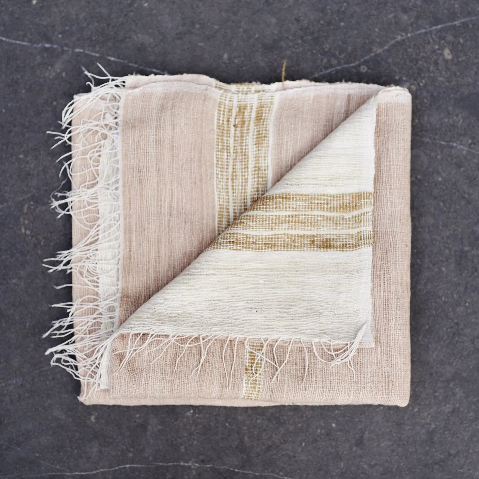 Handwoven Cotton Silk Scarves - Caramel Hues