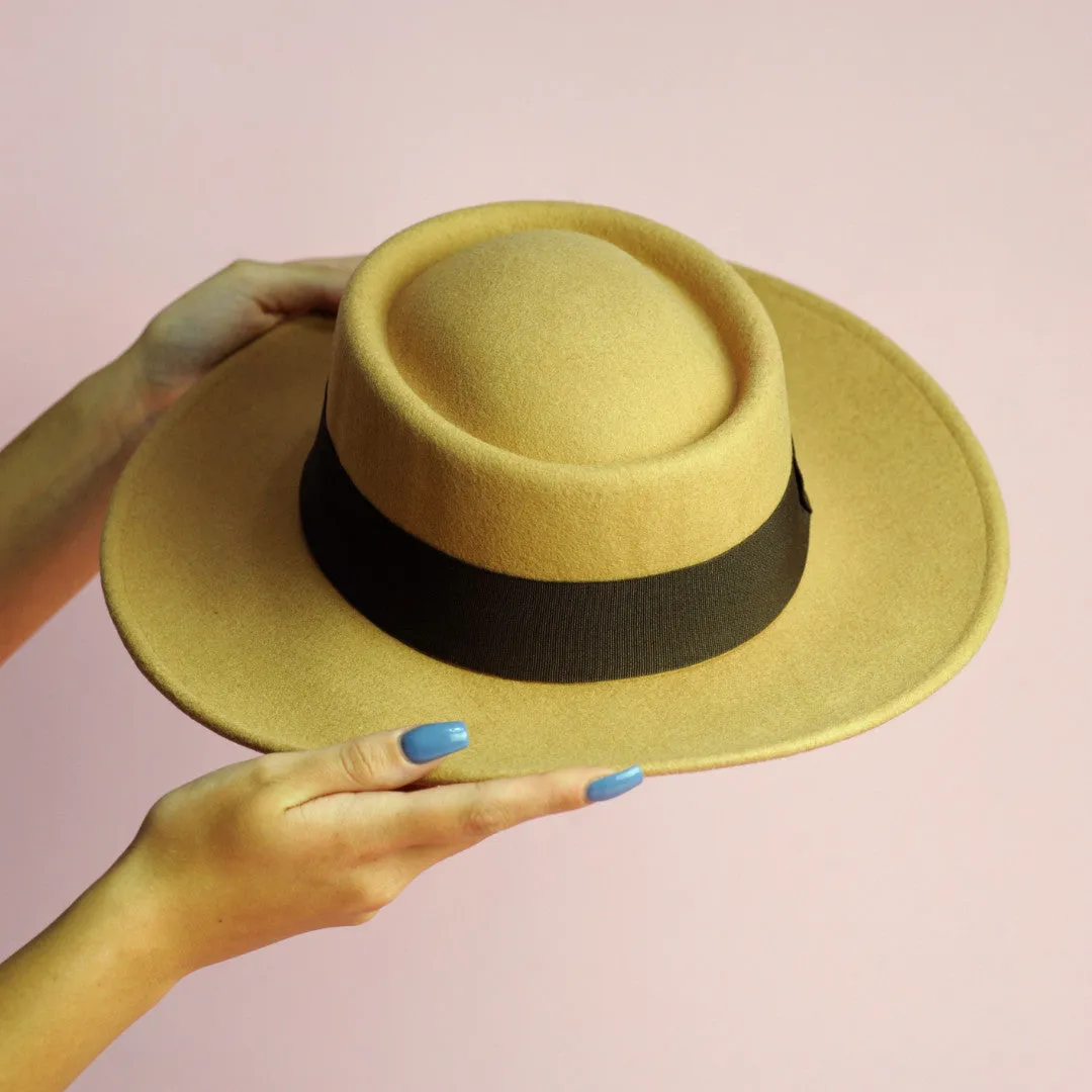 Ida Posh Redd Porkpie Sirocco Tan Fedora Hat