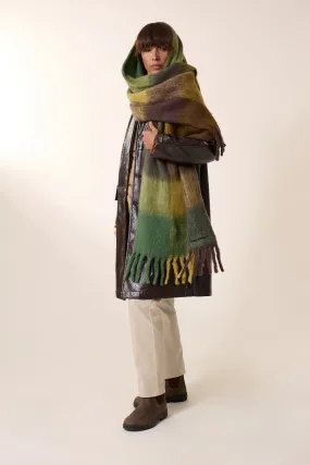 Leon & Harper Elton Check3 Scarf Green