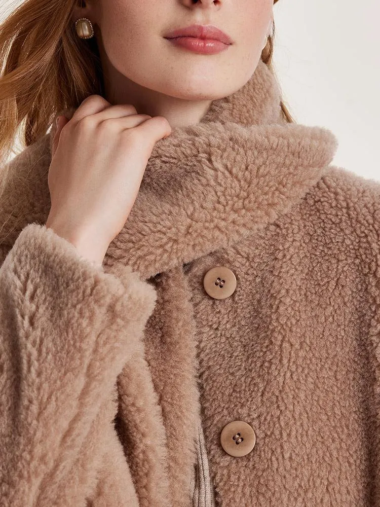 Light Camel Velour Short Coat
