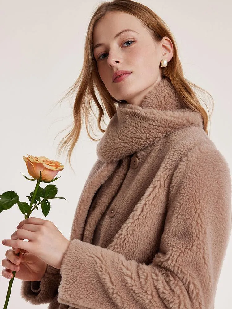 Light Camel Velour Short Coat
