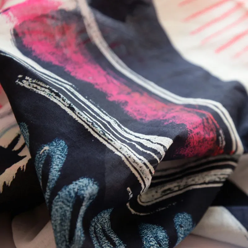 Men's Italian Cotton Graphic Printed Scarf