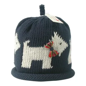 Navy cream Scottie dog hat