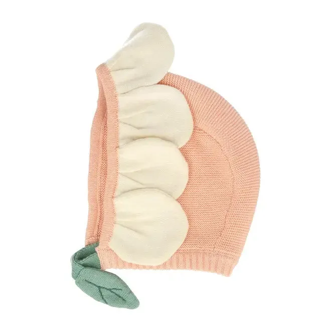 Peach Daisy Baby Bonnet