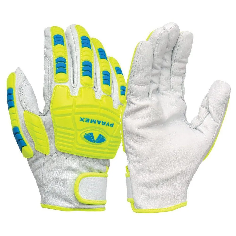 Pyramex GL3004CW Premium Goatskin High-Visibility Leather Driver Gloves (12 Pair)