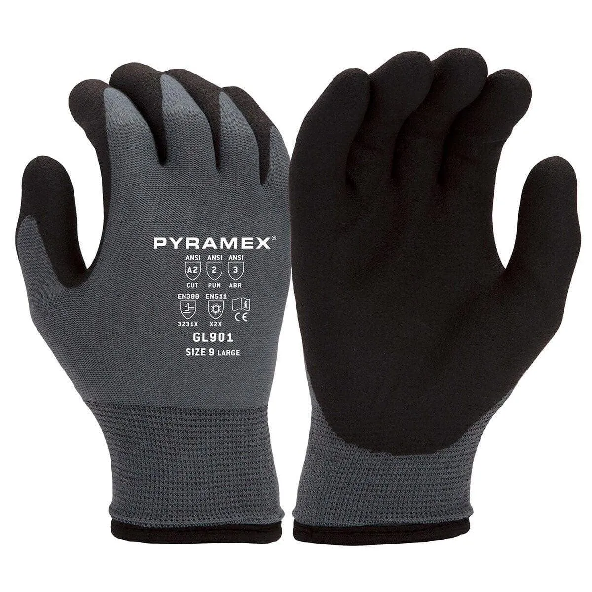 Pyramex GL901 Insulated Cut-Resistant A2 Dipped Gloves