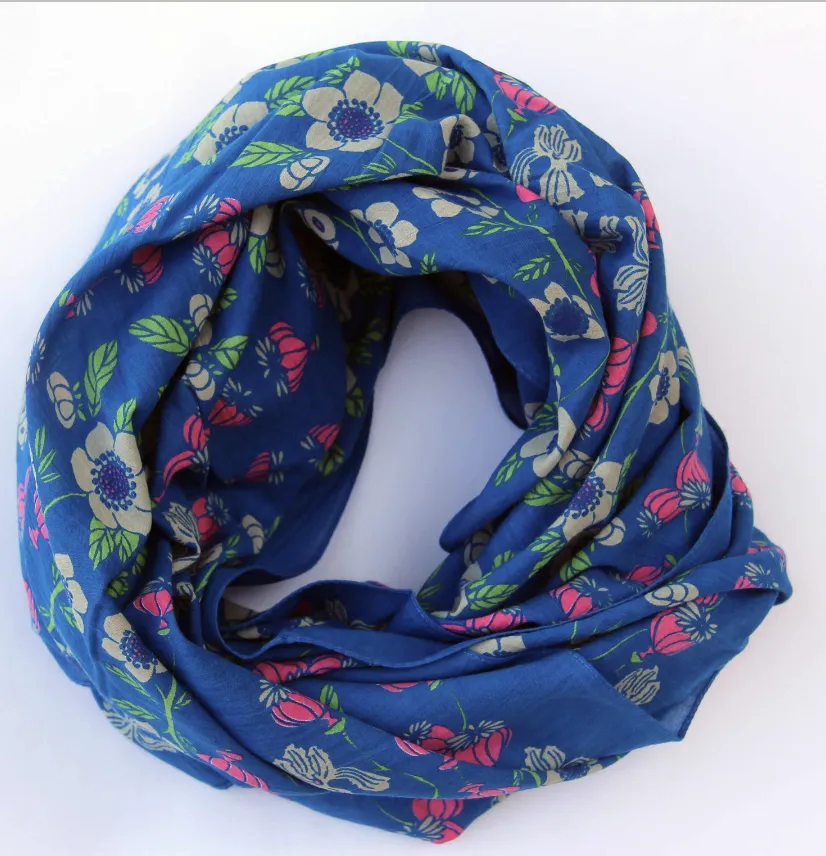 'So British' floral cotton scarf