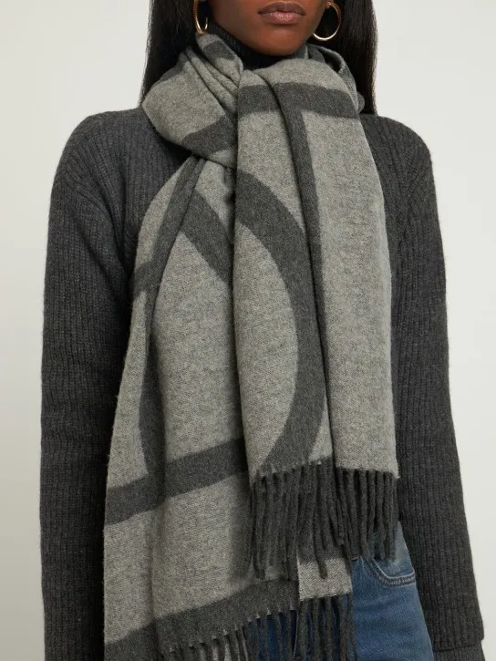 Toteme   Monogram jacquard wool scarf 