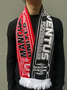 Vintage Manchester Juventus Soccer Scarf