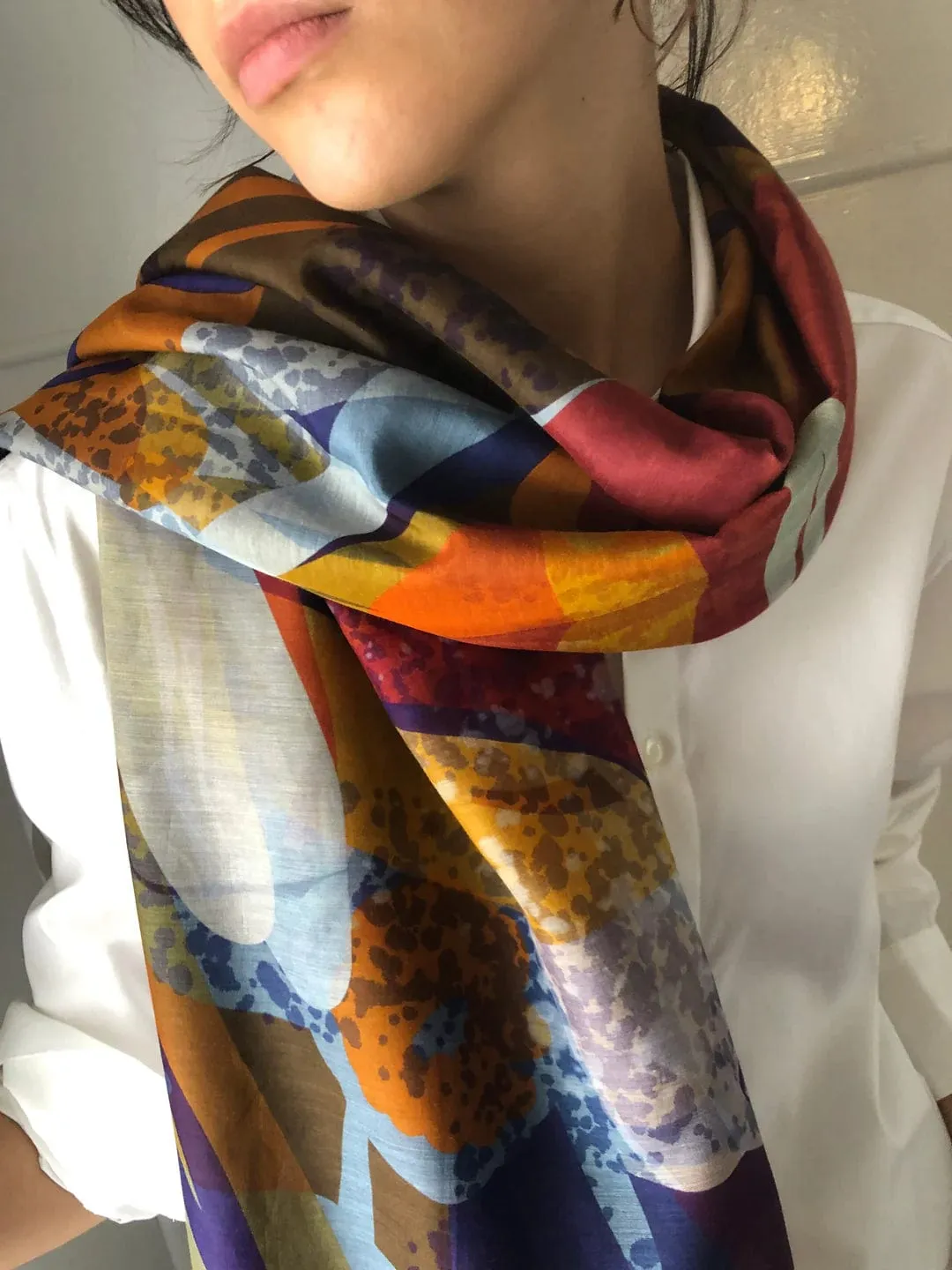 Walker & Bing Tulip Silk Cotton  Sarong Scarf