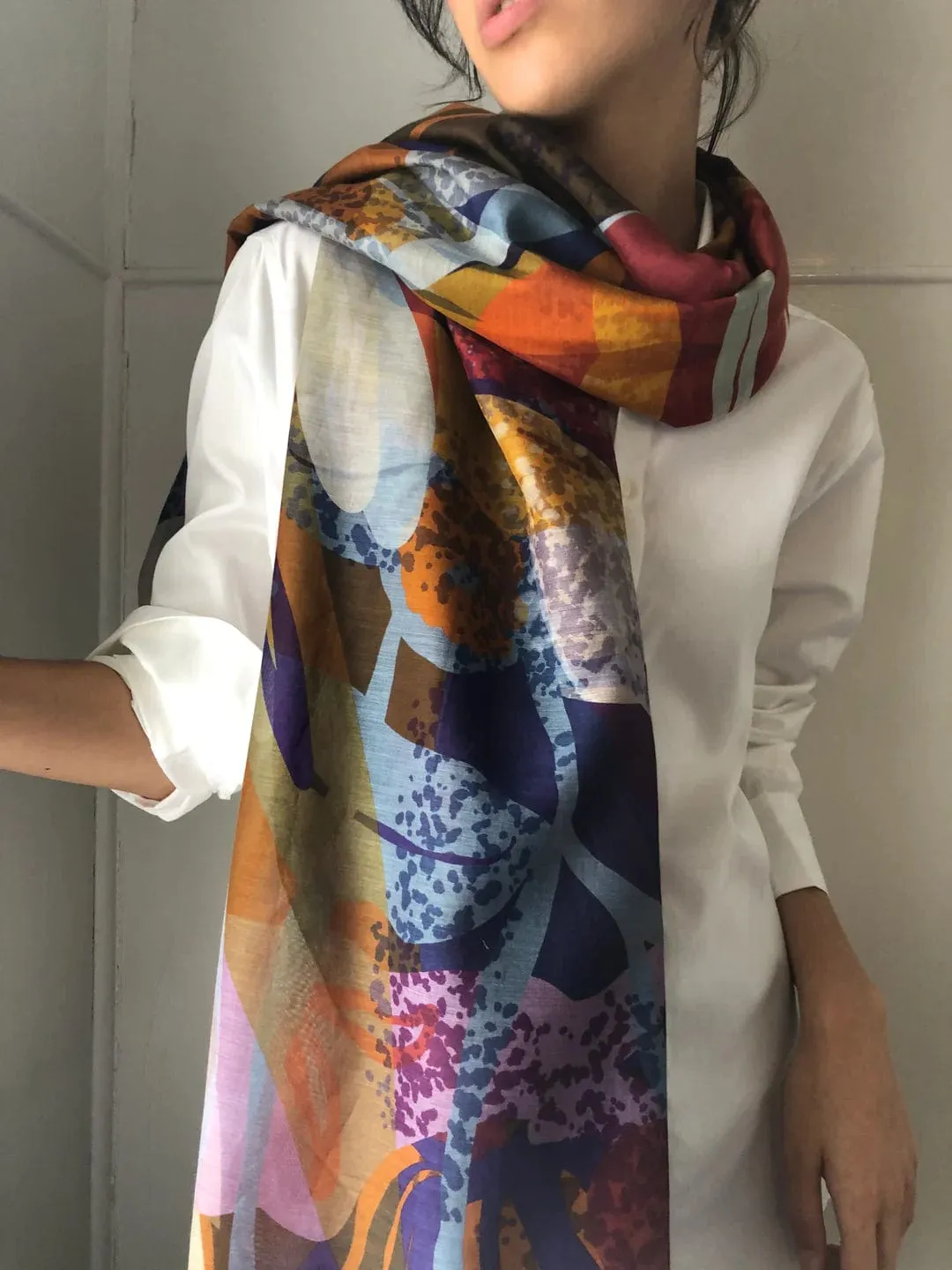 Walker & Bing Tulip Silk Cotton  Sarong Scarf