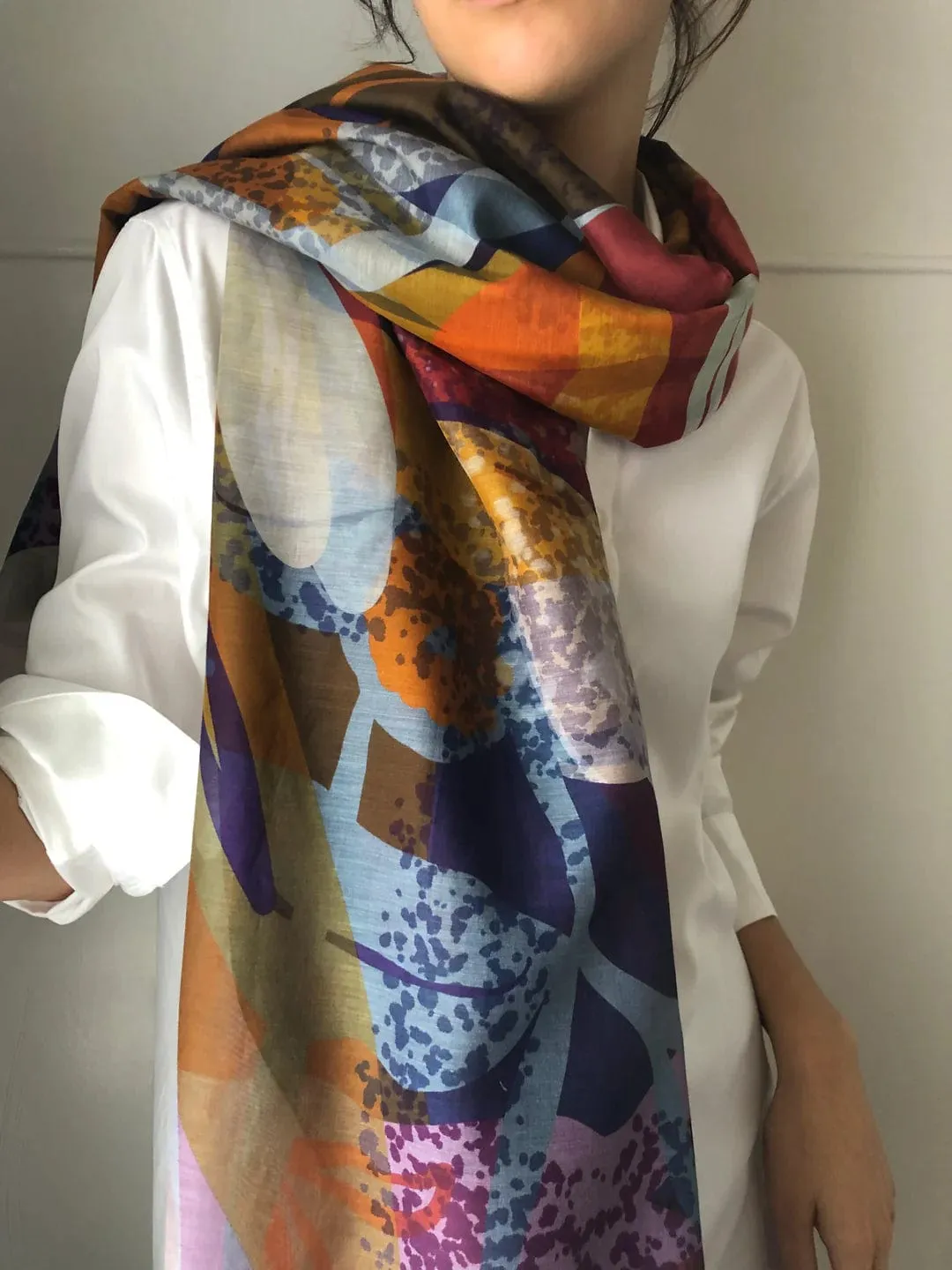 Walker & Bing Tulip Silk Cotton  Sarong Scarf