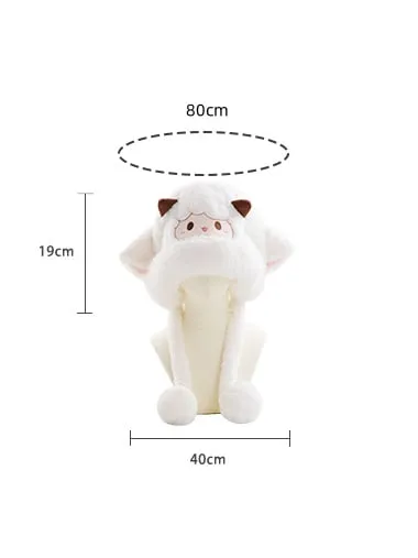 White Cute Lamb Plush Winter Hat