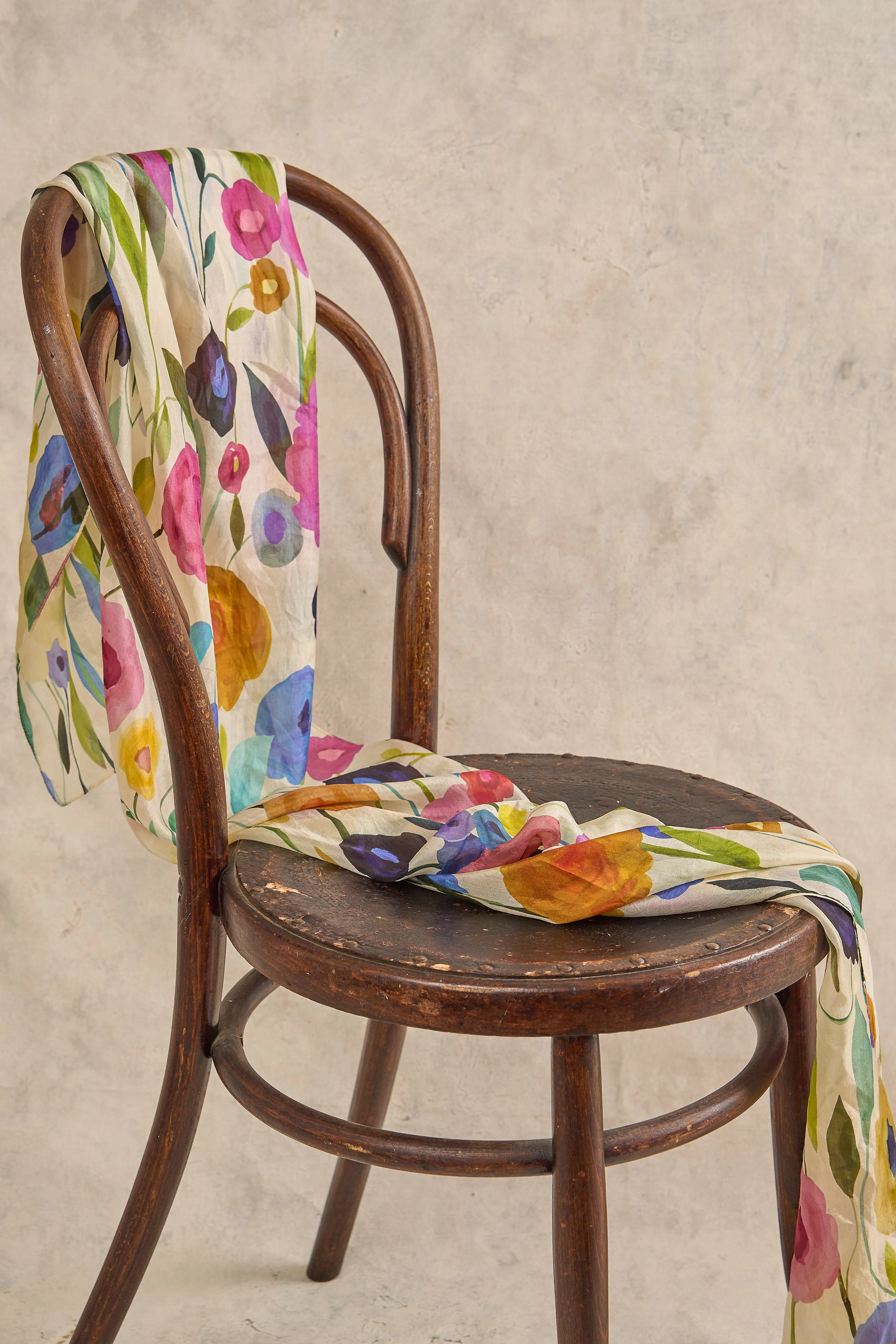 Winter Floral Silk Scarf