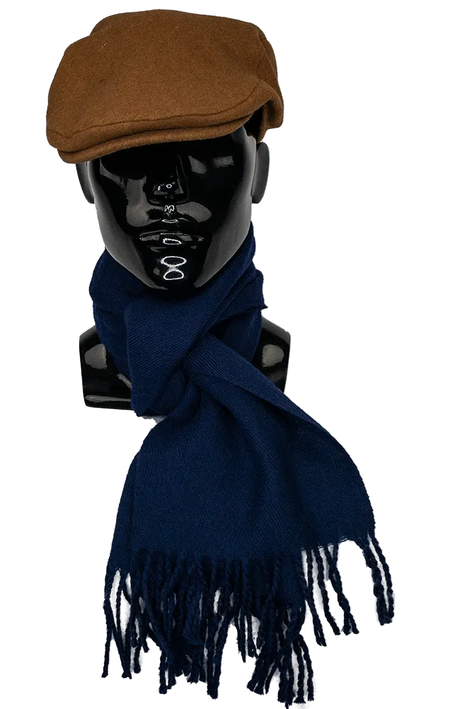 Wool 100% Scarf-2505-Navy